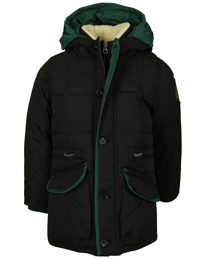 Stepp-Jacke GET READY mit Teddyplüsch in schwarz