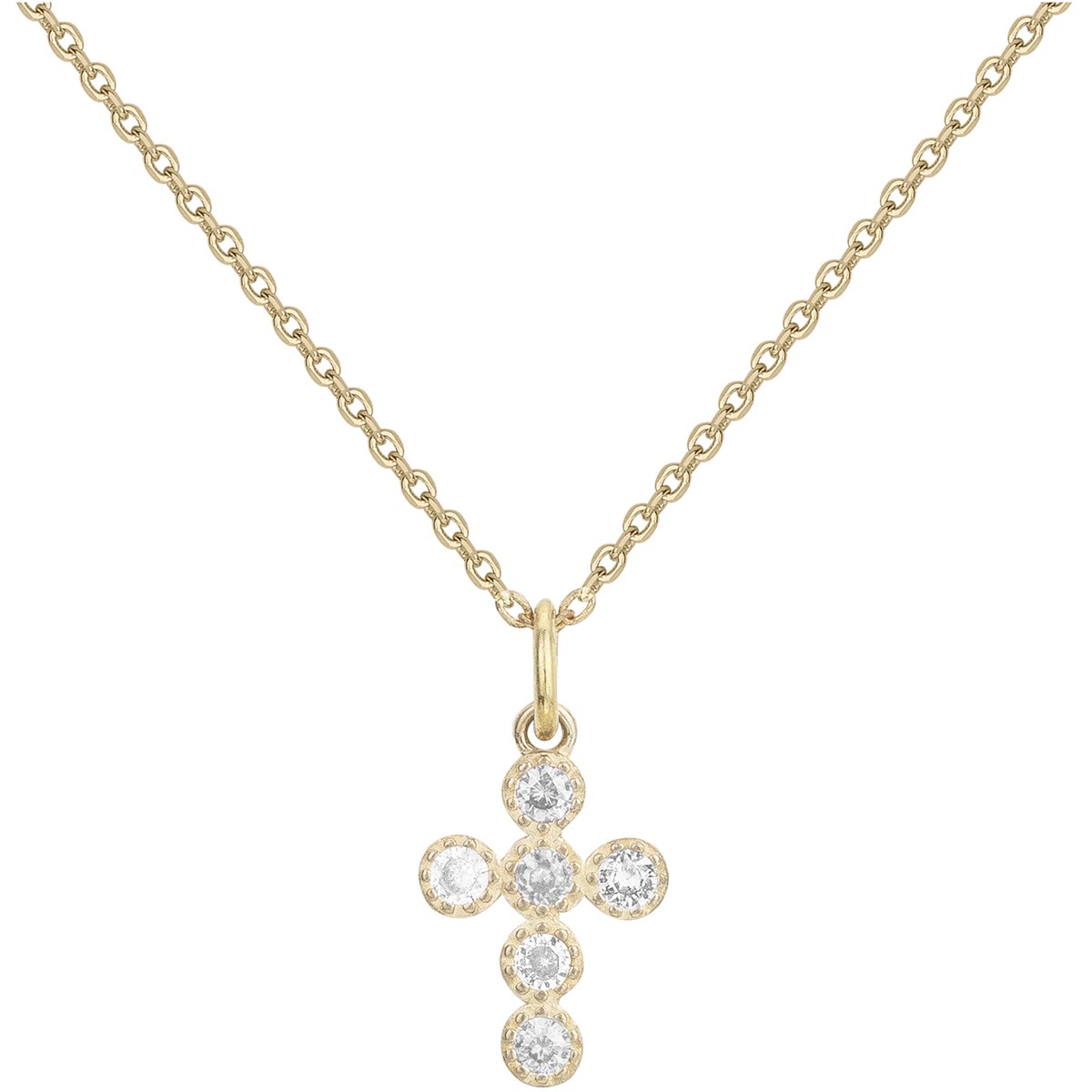 Collier en Plaqué Or avec oxyde de zirconium blanc