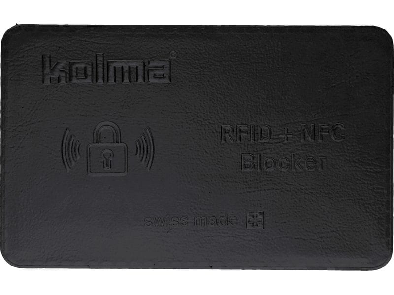 Kolma Kreditkartenhülle mit RFID Blocker Schwarz RFID/NFC-Schutzkarte für das Portemonnaie