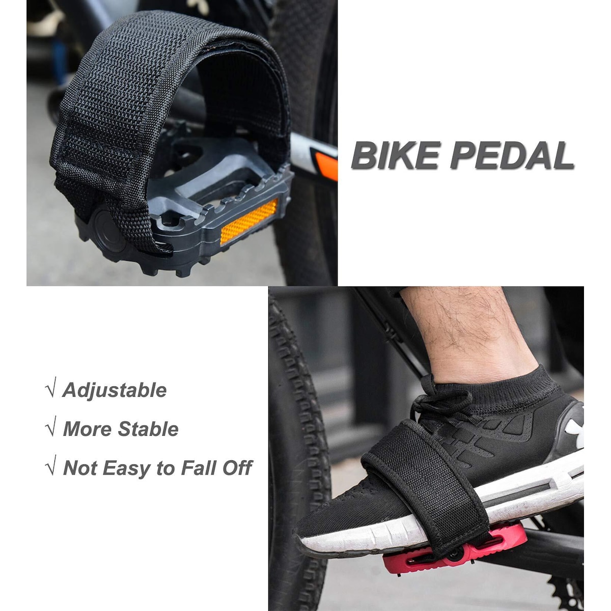 Pedalstropper for sykkel 1 par