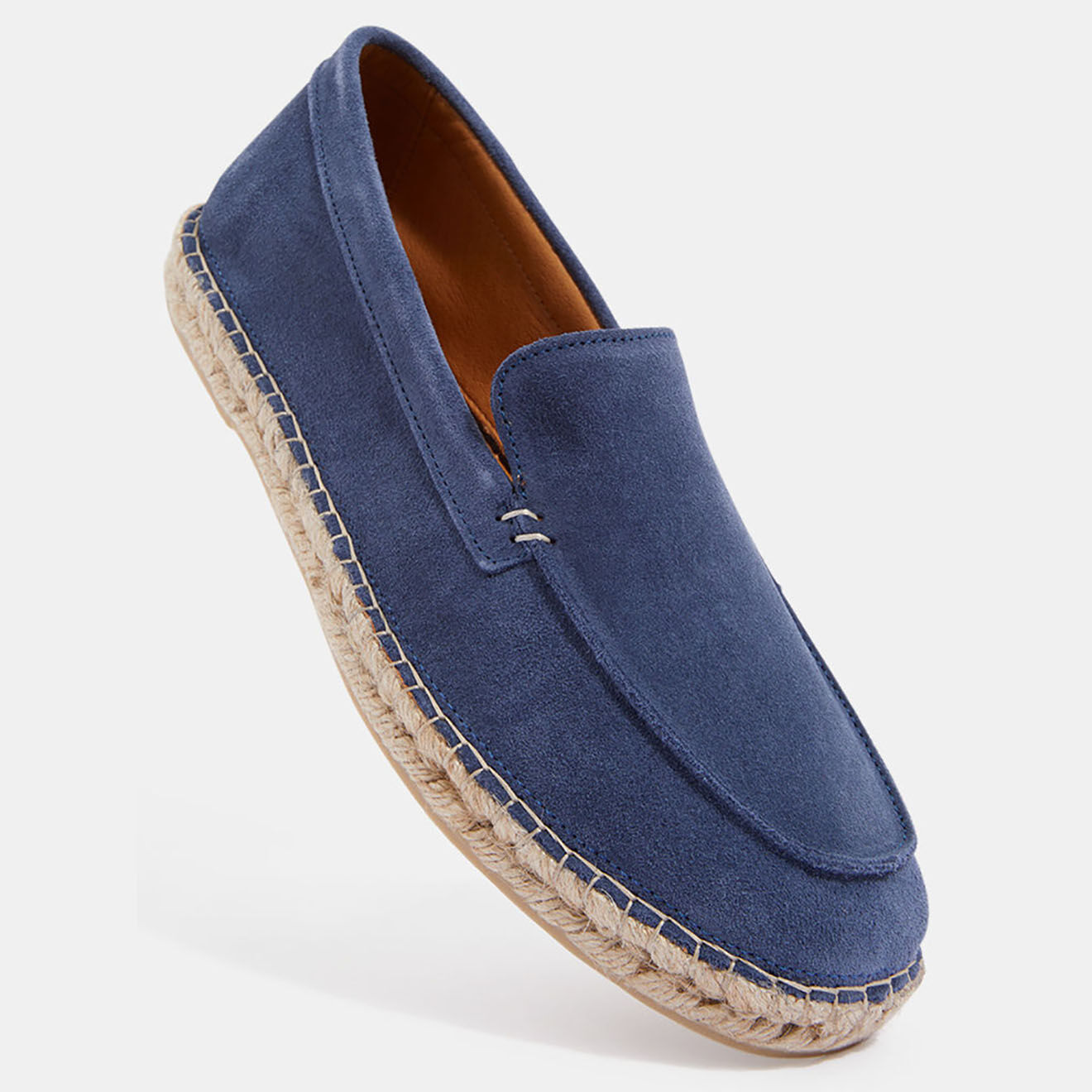 Comptoir GL Mocassins espadrilles en Velours de Cuir bleu jean