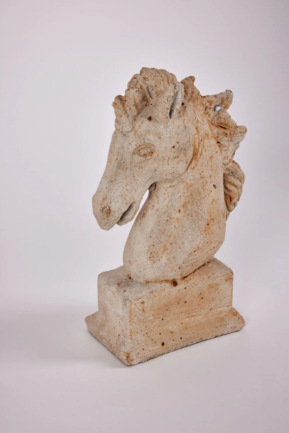 Margit Brandt  Heste skulptur, cement - creme