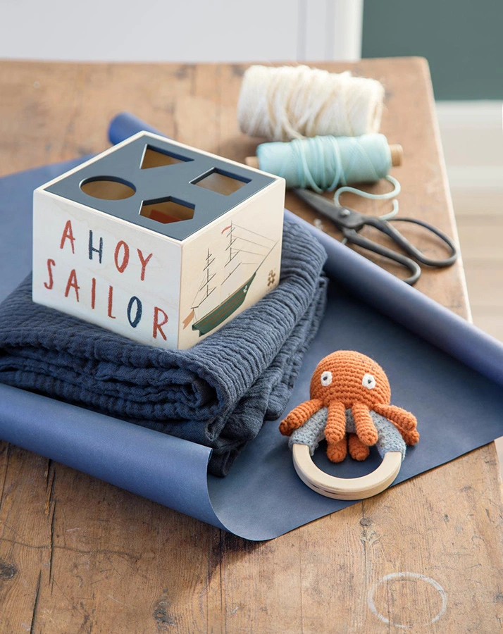 Babydecke FLUFFY (85x85) in navy