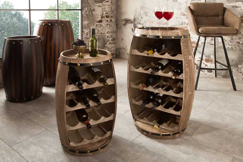 Authentisches Weinregal BODEGA 65cm natur Pinie Weinfass Shabby Chic