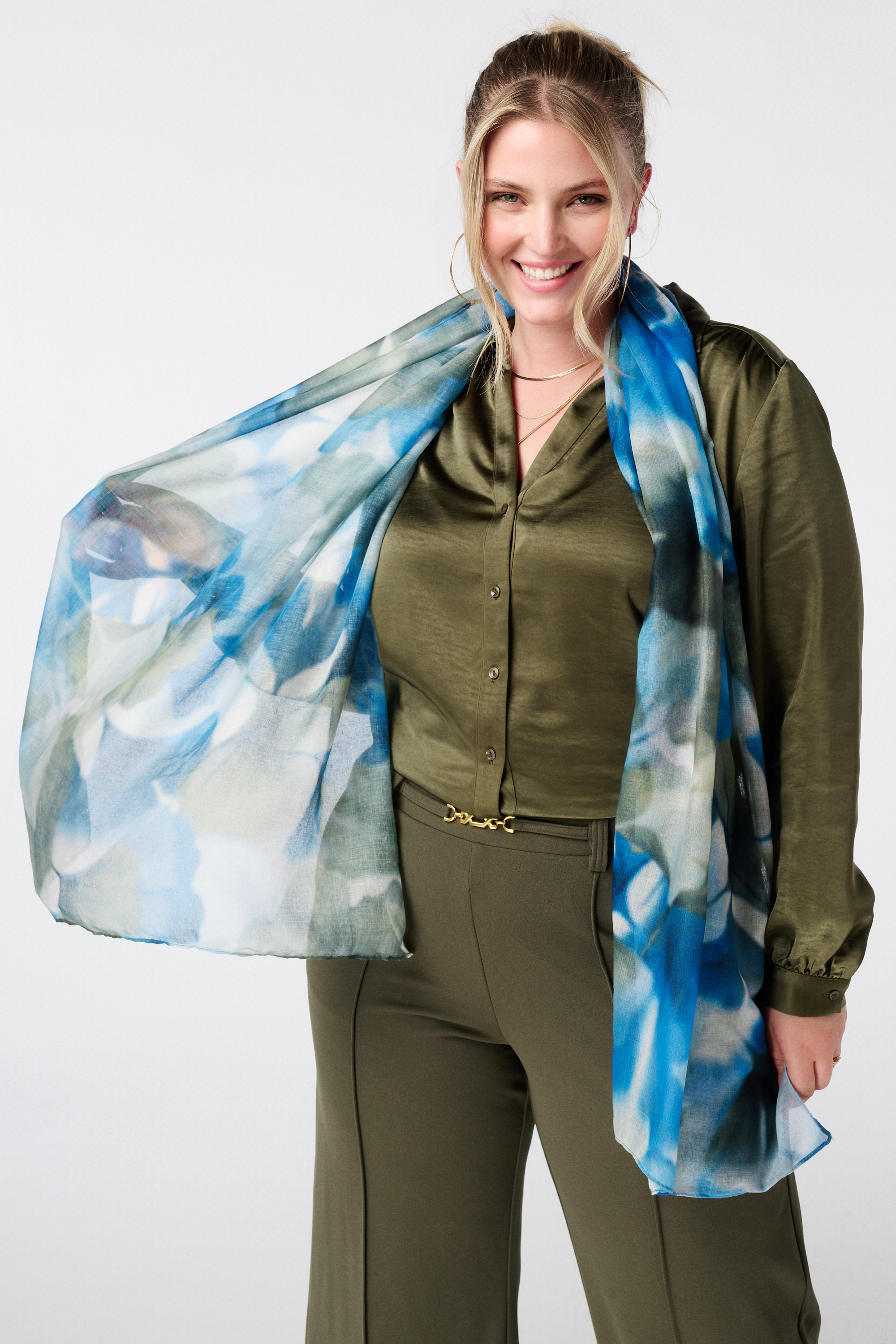 Sjaal met print Multi Green