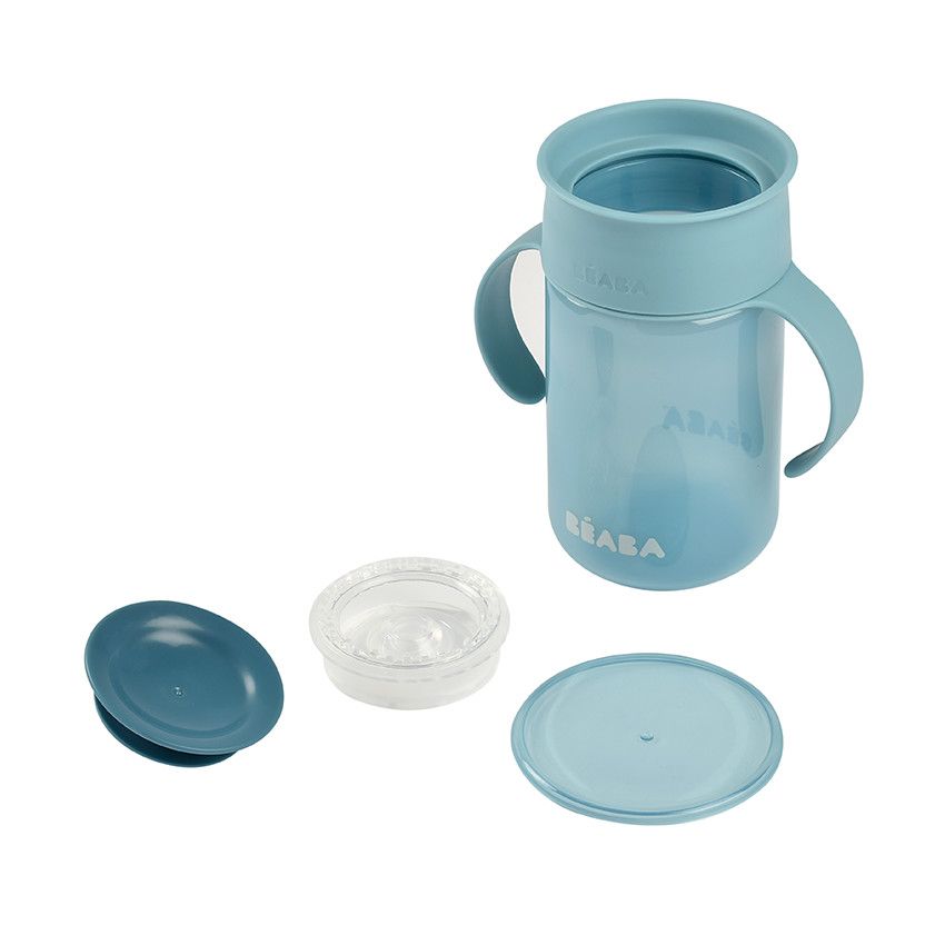 Tasse d'apprentissage 360° bleu - Ecru