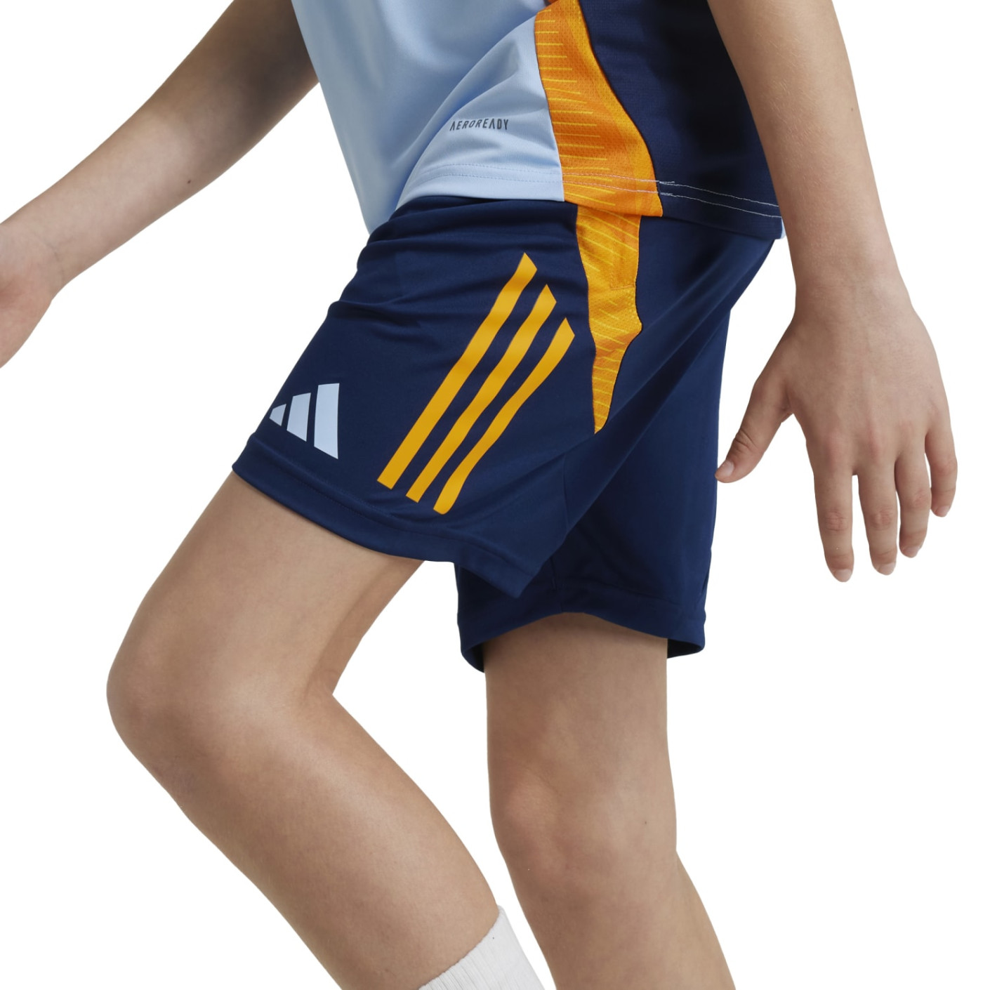 Adidas Real Madrid Trainingsbroekje 2024-2025 Kids Donkerblauw Oranje Lichtblauw