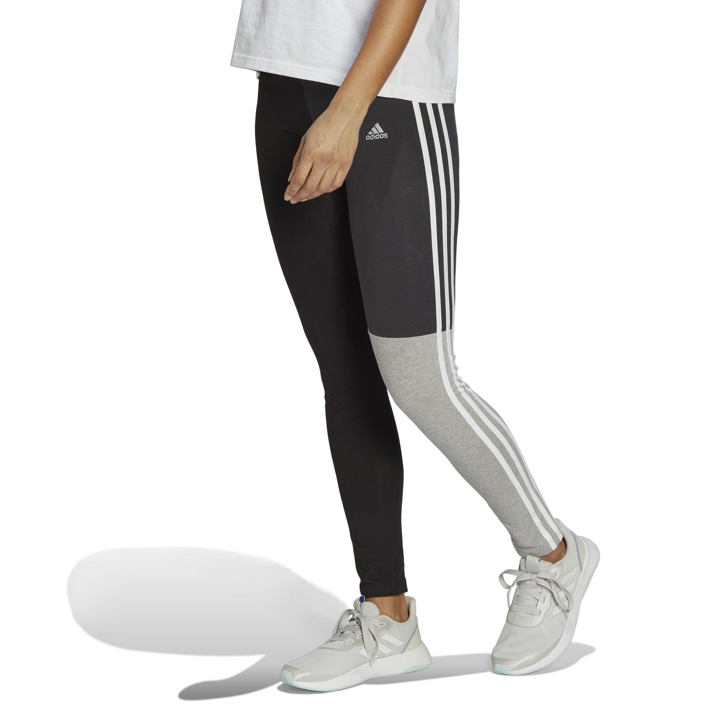 adidas Essentials 3 Stripes Colourblock Cotton Leggings Womens