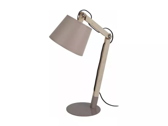 Lampe de bureau articulé bois taupe,naturel 68 cm.