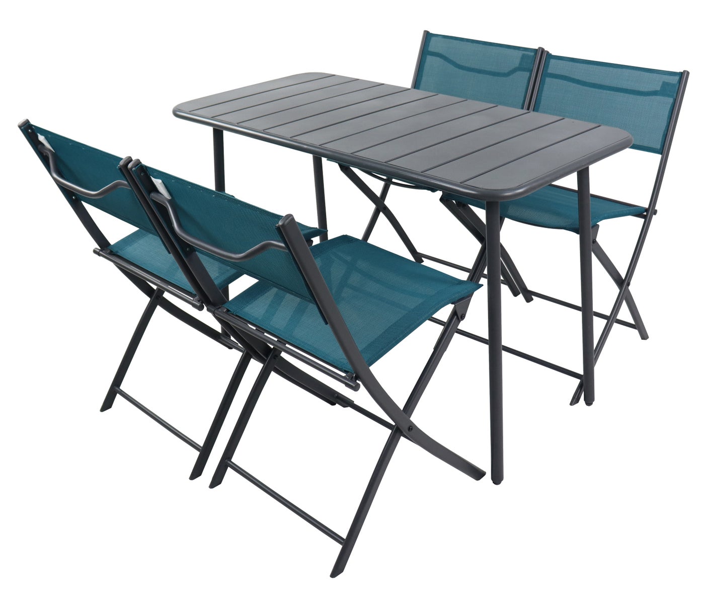 5-delige bistroset, balkonset, tuinset, Sumila turquoise