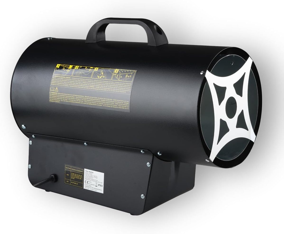 FUXTEC Gasheizkanone FX-GH33, Propan-Heizgerät, 30kW Leistung, 2,18kg/h Verbrauch, 360°C Luftstrom, Piezozündung, Überhitzungsschutz, 220–240V Betrieb, für Außenbereiche/gut belüftete Räume