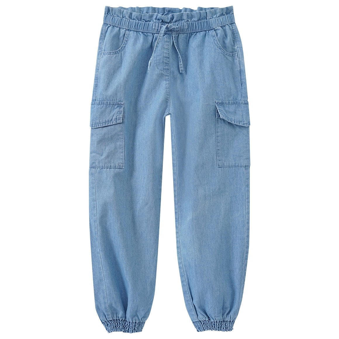 Topolino Mädchen Cargohose aus leichtem Denim hellblau