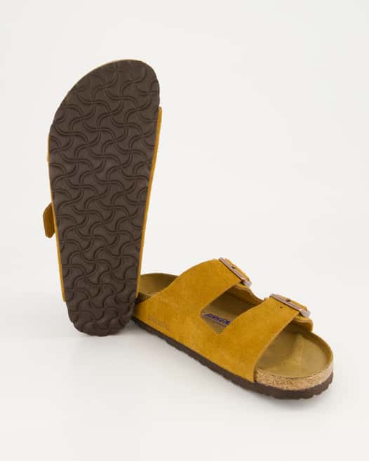 Birkenstock Arizona Weichbettung Pantoletten in Braun