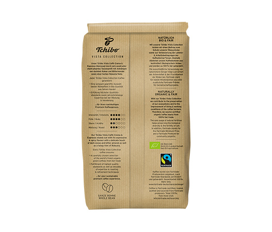 Tchibo Vista Collection - Bio Caffè Crema & Espresso 6x 1kg - Ganze Bohne