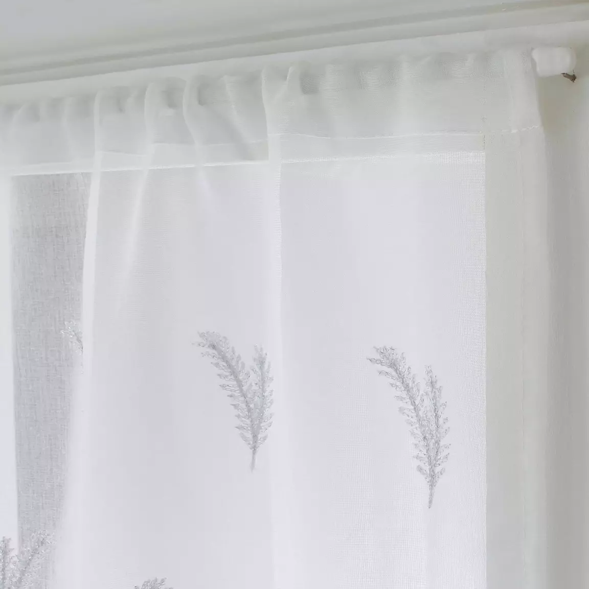 Paire de voilages passe-tringle (60 x 120 cm) Calisson Blanche