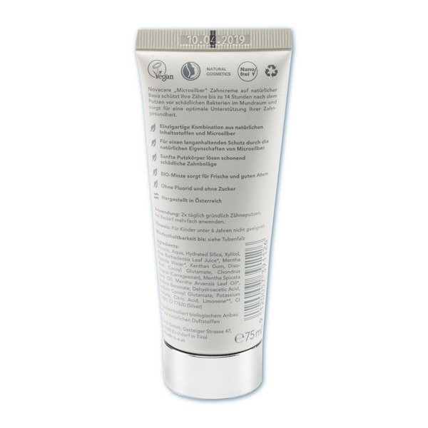 novacare Natürliche Microsilber Zahncreme (75ml)