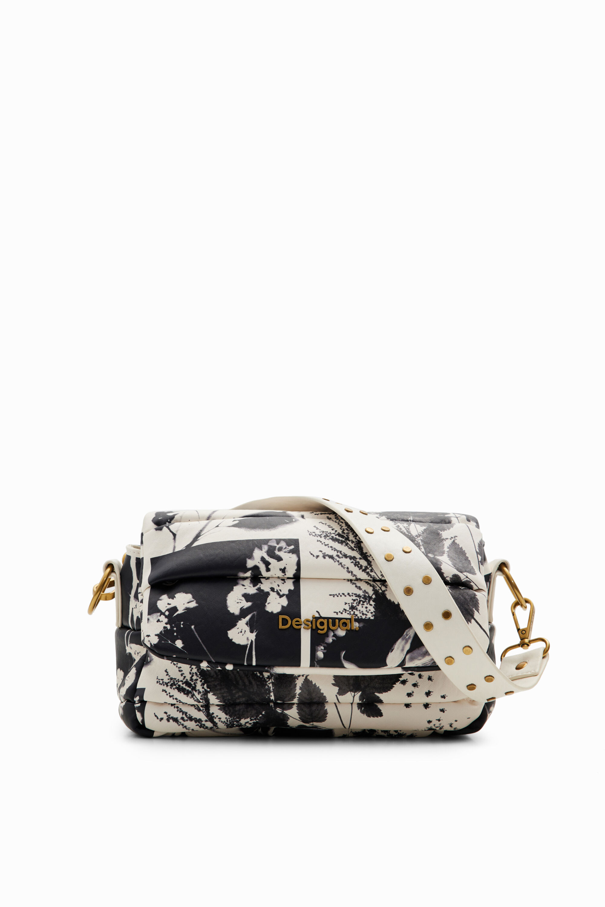 Pequena bolsa de ombro com folhas