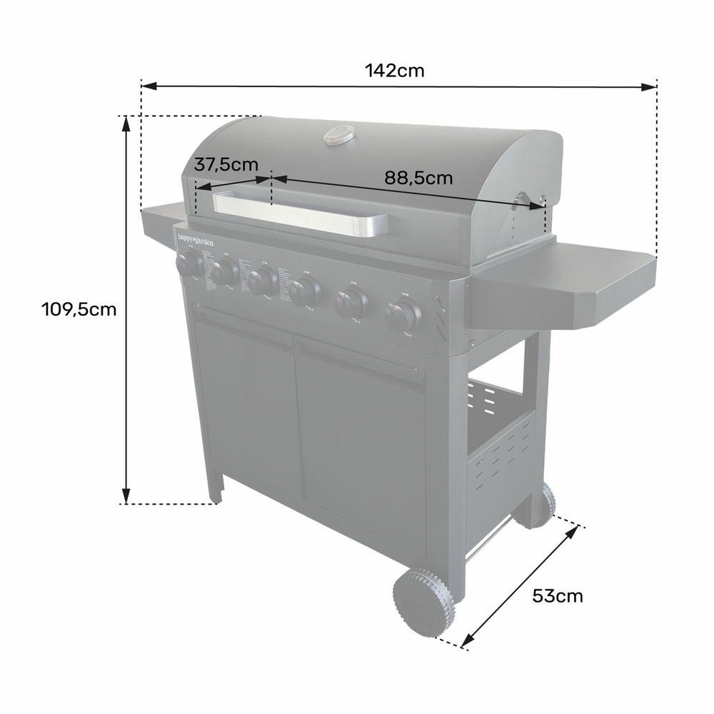 Barbecue au gaz izalco - 6 brûleurs 15kw