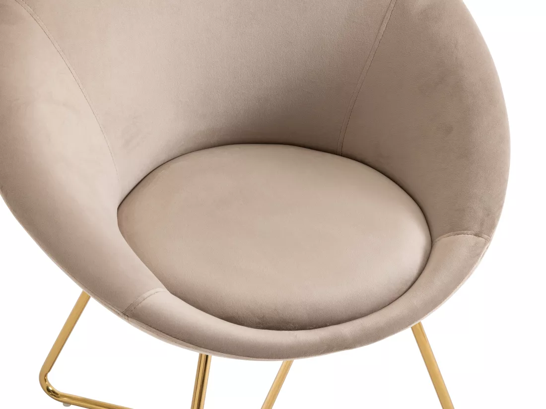 Chaise en velours et métal doré - Beige - BURBAN