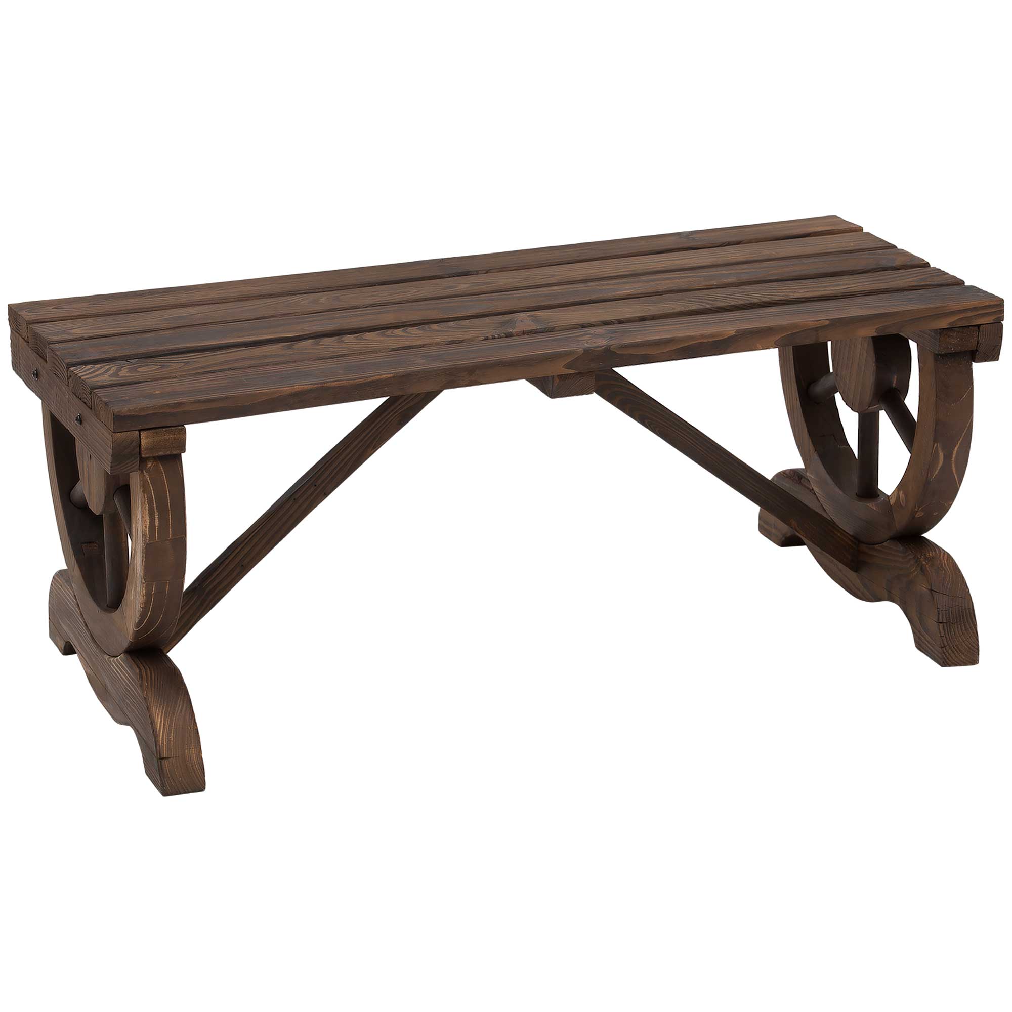 Banco de jardim carbonizado Outsunny