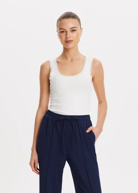 Singlet met kant off-white (WIT.O)