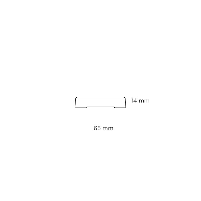 Indfatning glat plast hvid - 14 x 65 x 2200 mm