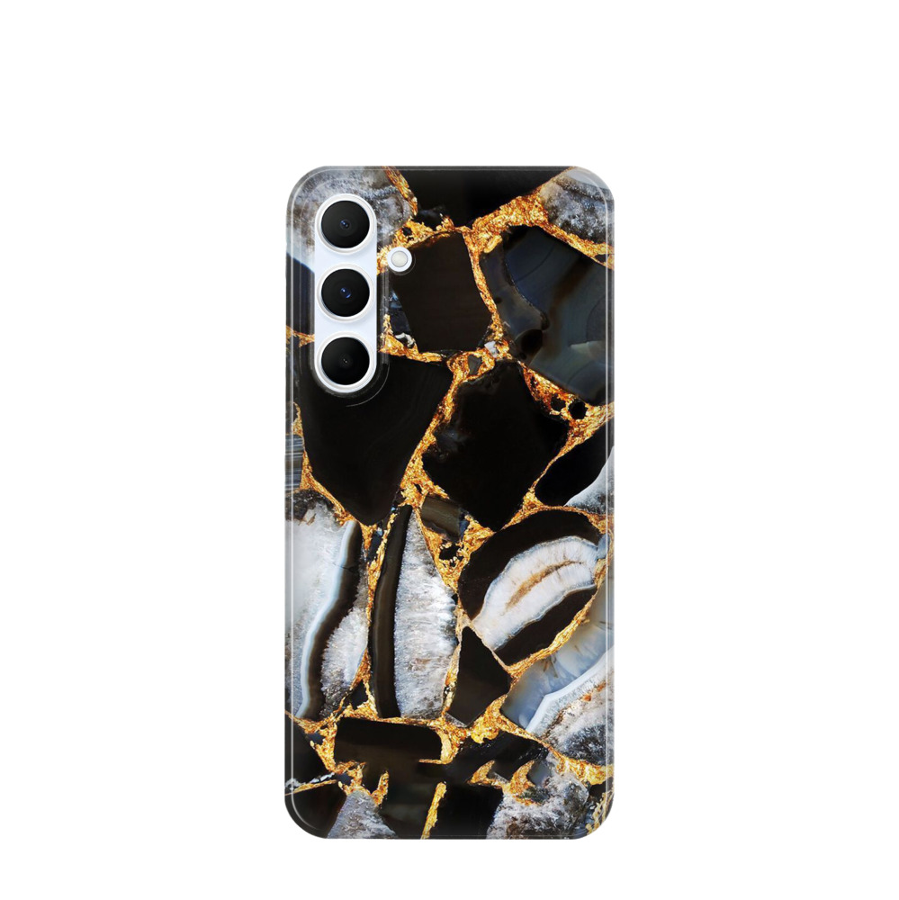 Samsung Galaxy A55 Kunststoff Hülle Marmor Marble 6 - Schwarz