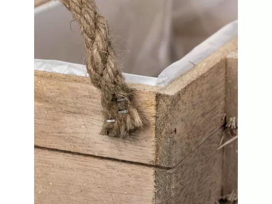 Panier en bois avec poignées marron 32x13x10,5h