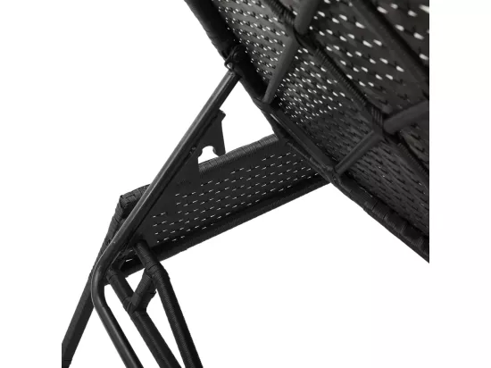 Chaises longues lot de 2 avec table noir résine tressée