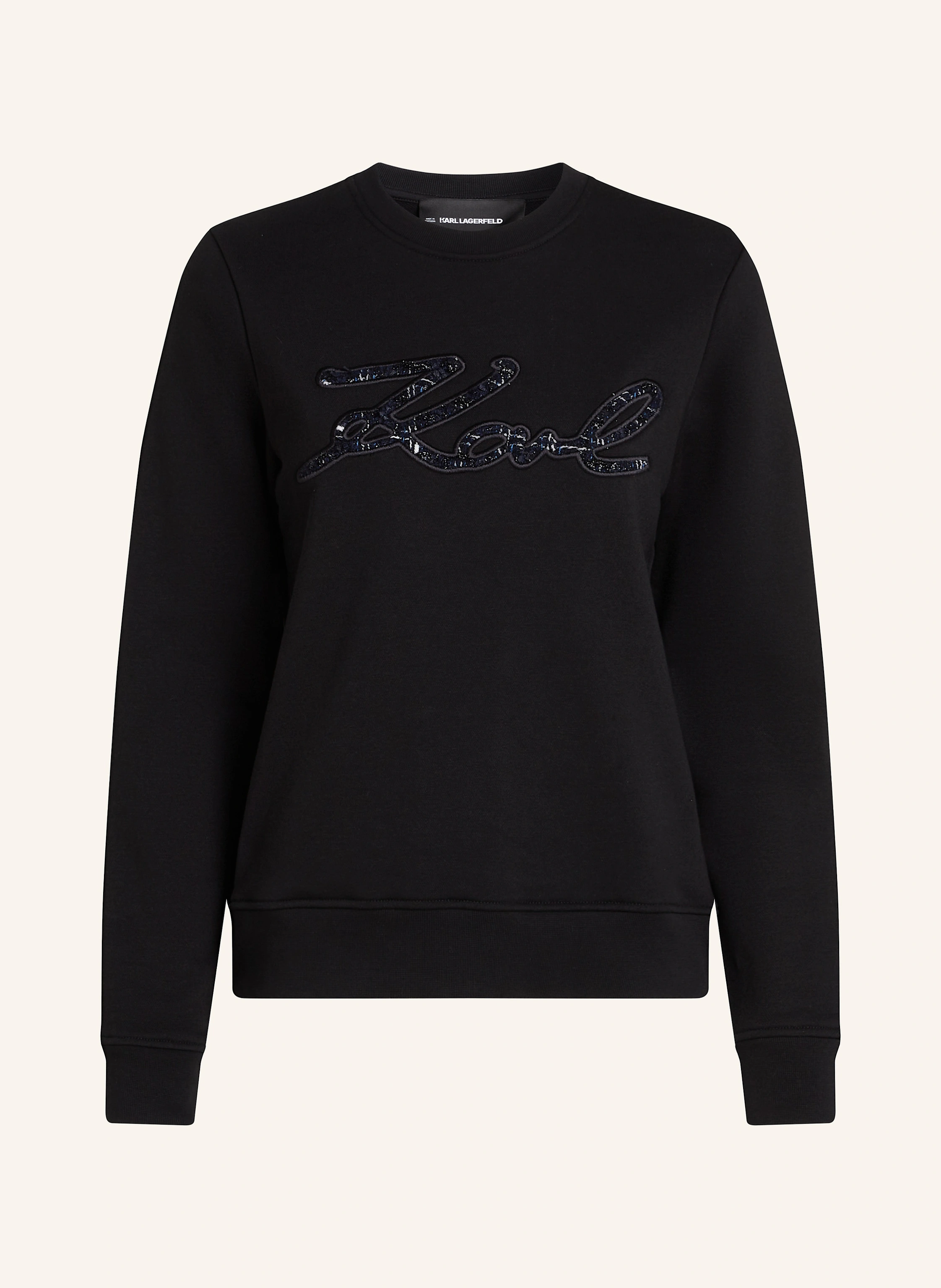 KARL LAGERFELD SWEATSHIRT MIT KARL-SIGNATUR AUS BOUCLÉ