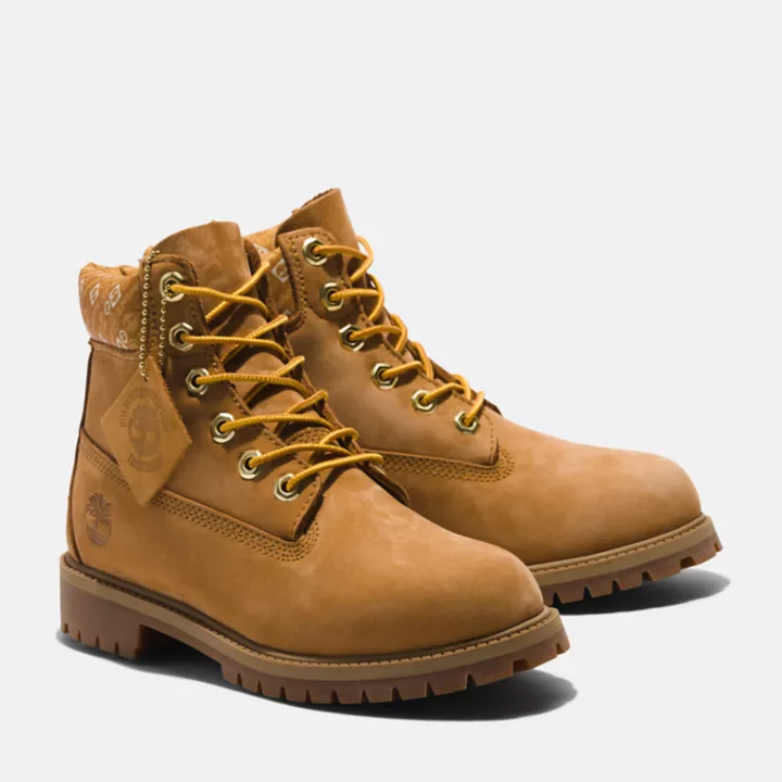 Bota Timberland Premium de 6 polegadas para crianças na cor amarela