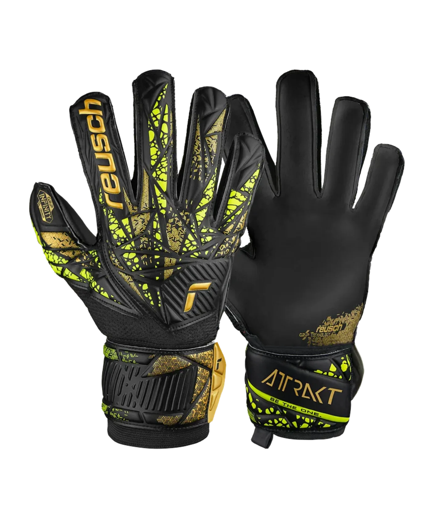 Reusch Attrakt Infinity Finger Support TW-Handschuhe Night Spark 2024 Schwarz F7739