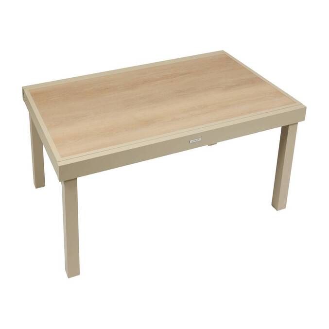 Table de jardin extensible rectangulaire PIAZZA Epeautre / Argile
