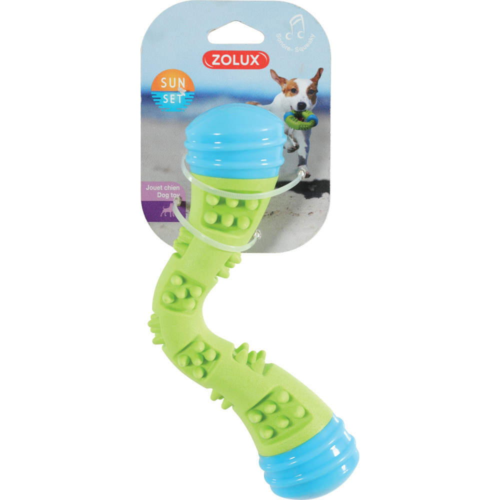Jouet boomerang sunset 23 cm vert pour chien