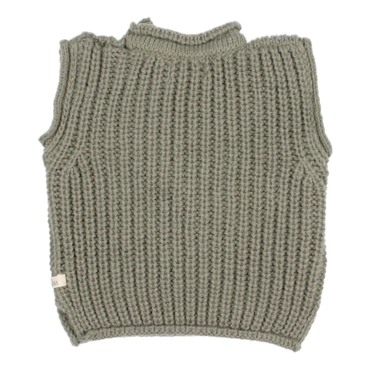 Búho Pull Sans Manches Baby Alpaga et Laine | Eucalyptus