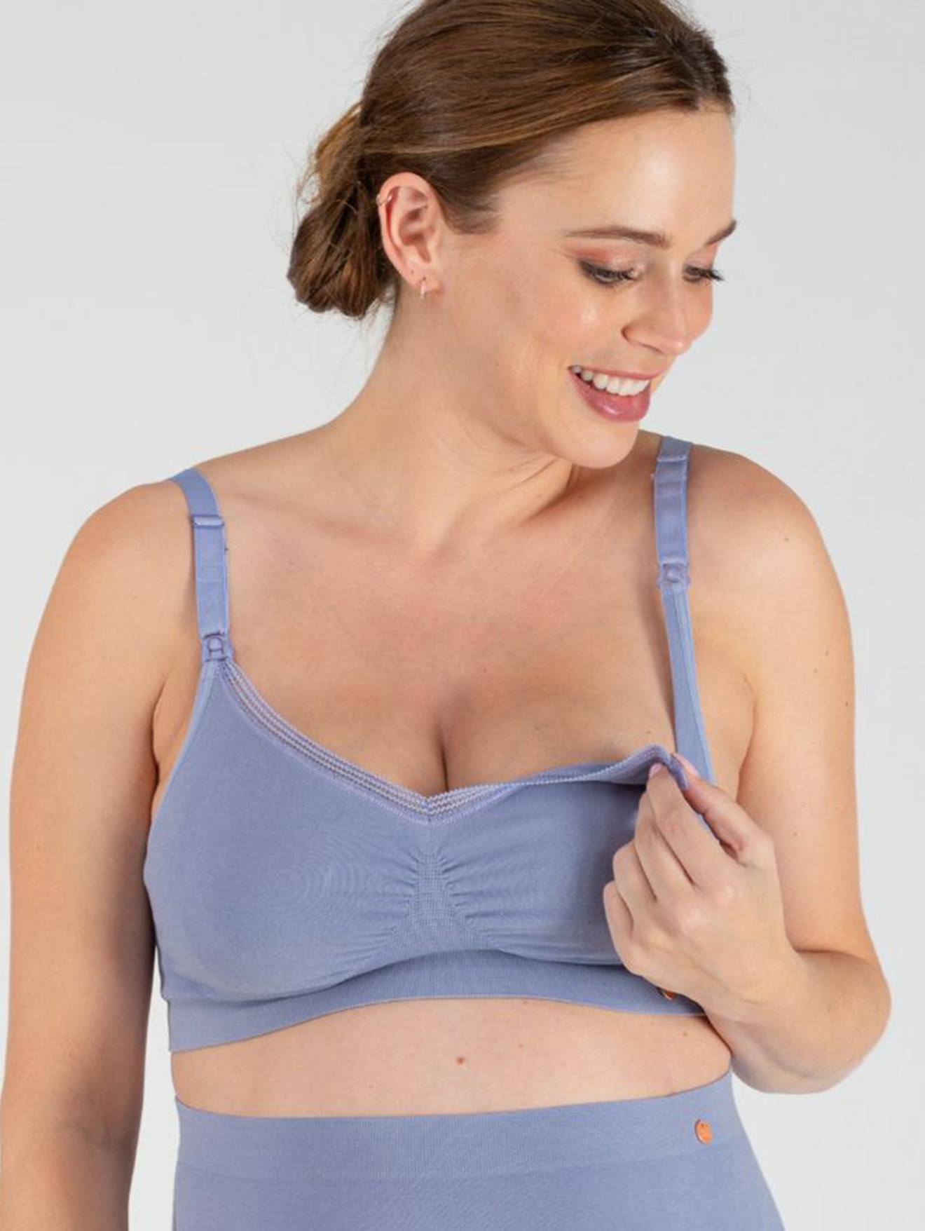 Sutiã de maternidade e amamentação CACHE COEUR orgânico, azul