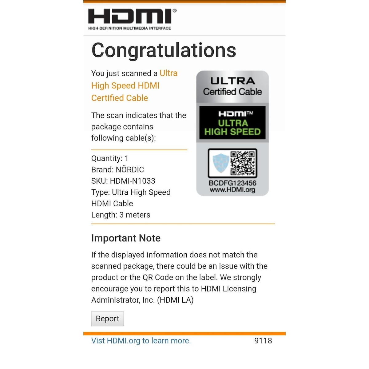 NÖRDIC CERTIFIED CABLES 3m Ultra High Speed HDMI 2.1 8K 60Hz 4K 120Hz 48Gbps Dynamic HDR eARC VRR nylonflätad kabel guldpläterad