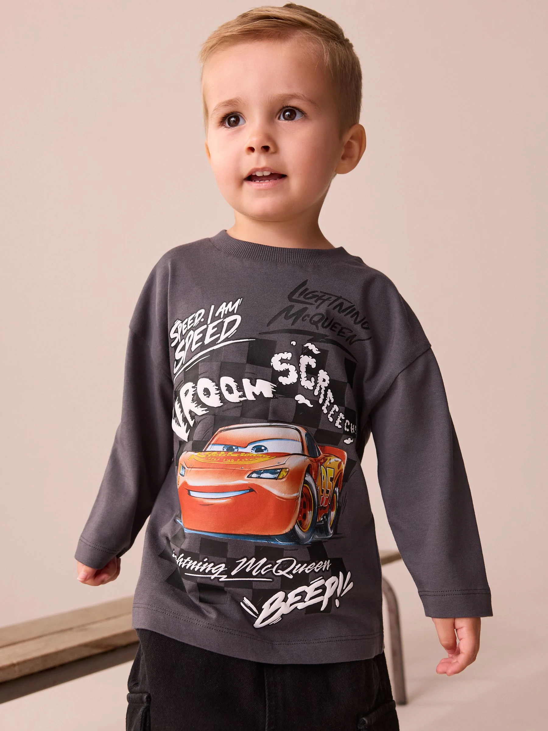 Antraciet - Disney Cars Long Sleeve T-Shirt (9mths-8yrs)