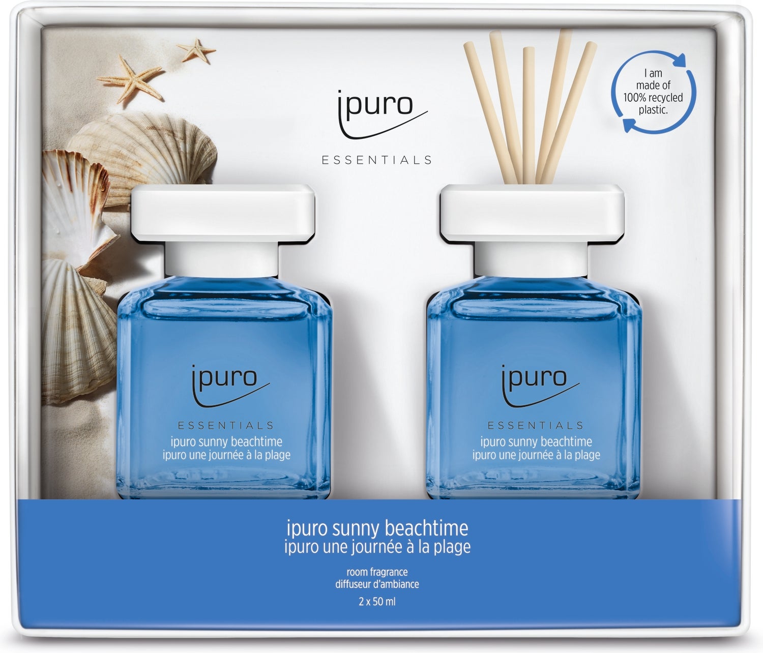 Ipuro geurstokjes Essentials Sunny Beachtime 50 ml 2 stuks