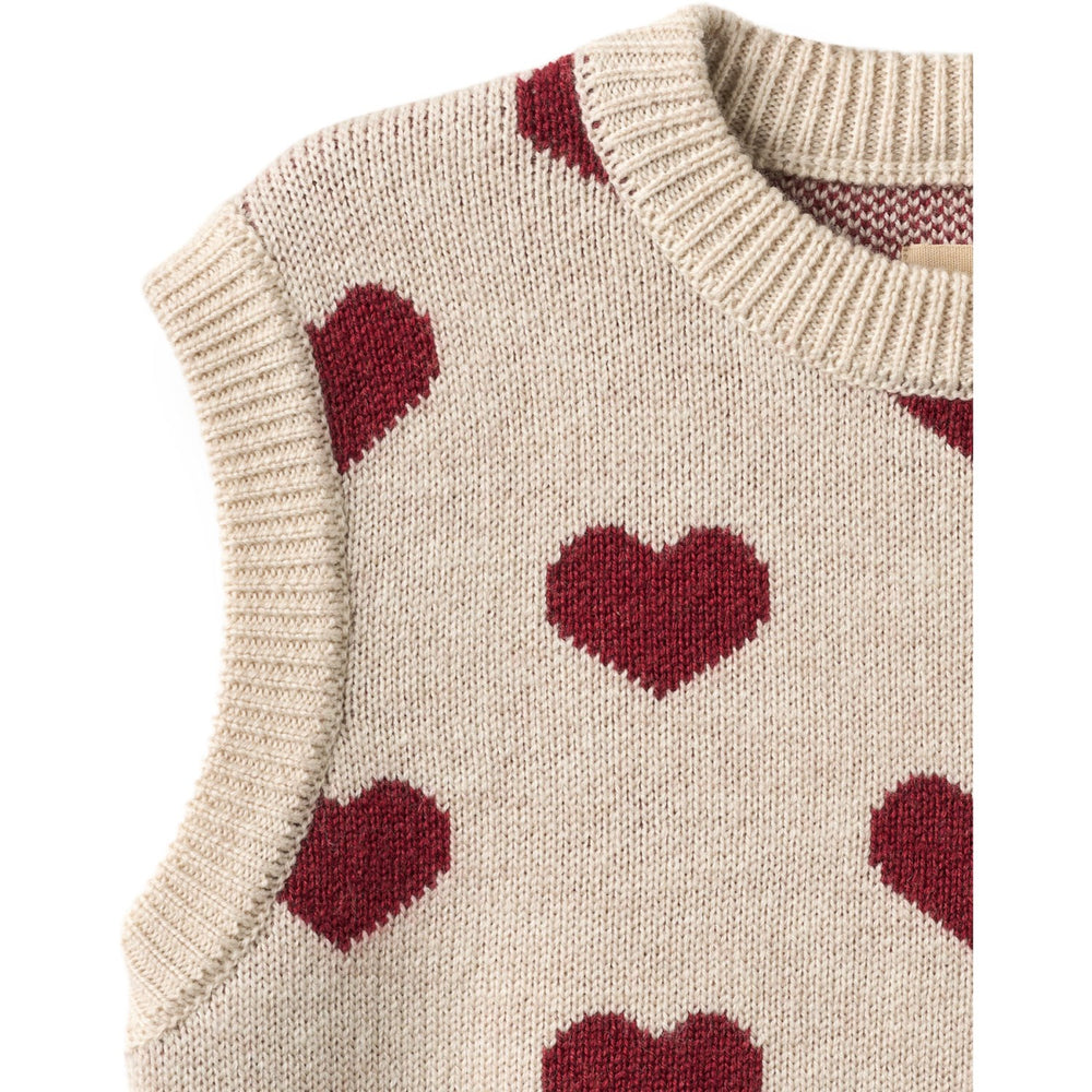 Køb Wheat Offwhite Melange Jacquard Vest Gaby
