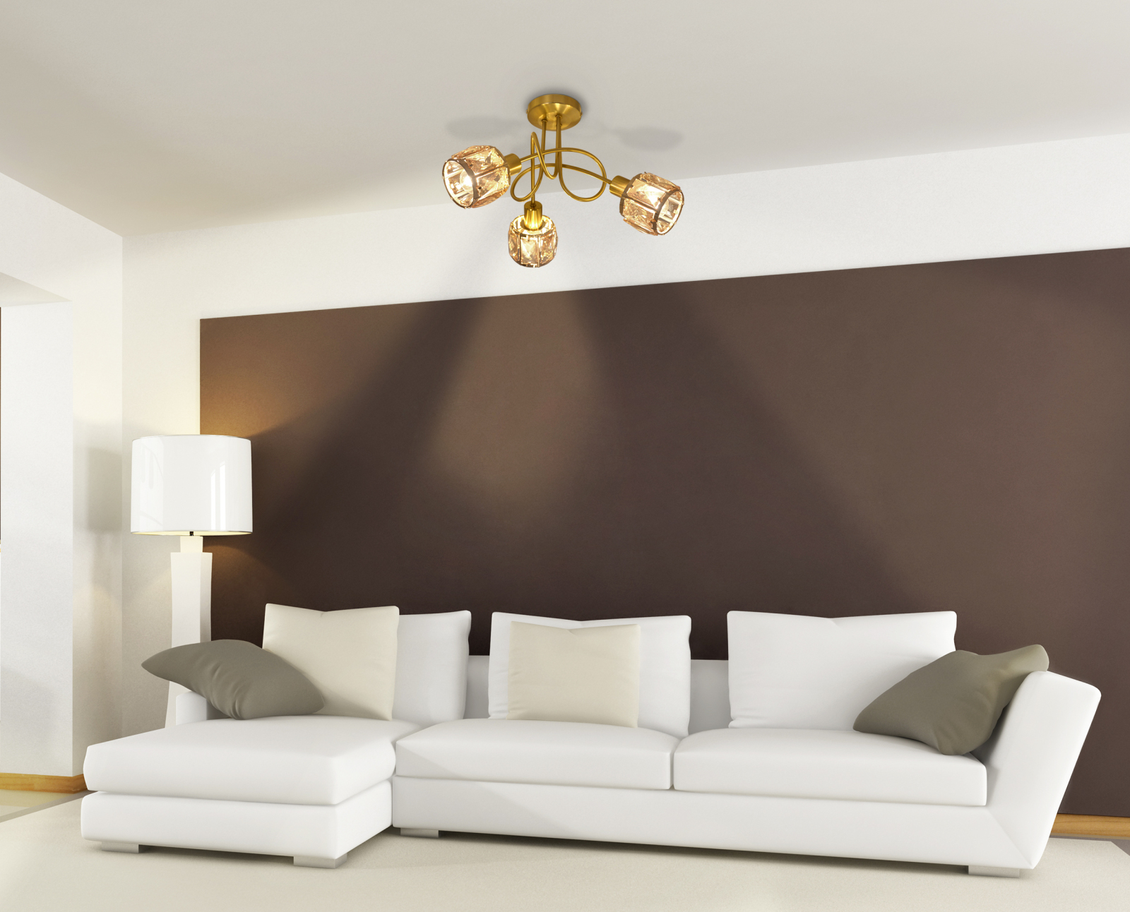 LED-Spot JOSEFA - goldfarbig - 3-flammig