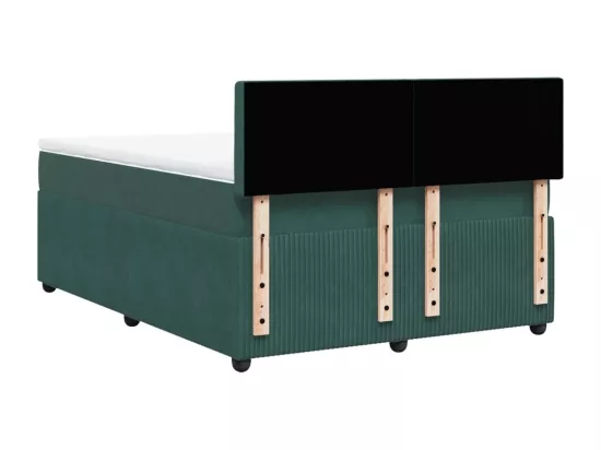 Sommier à lattes de lit et matelas Vert foncé 140x190cm Velours