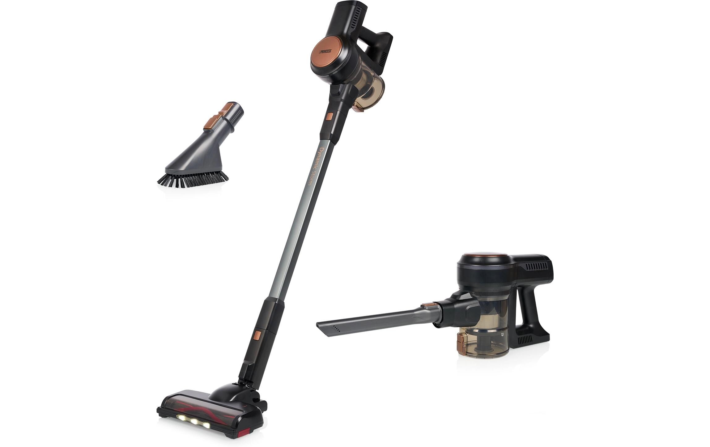 Akku-Hand- und Stielsauger Schwarz/Silber<br>Kabelloser Staubsauger mit 3 Geschwindigkeitsstufen