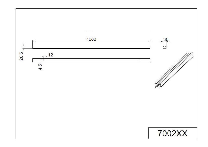 Schiene 100cm DUOLINE