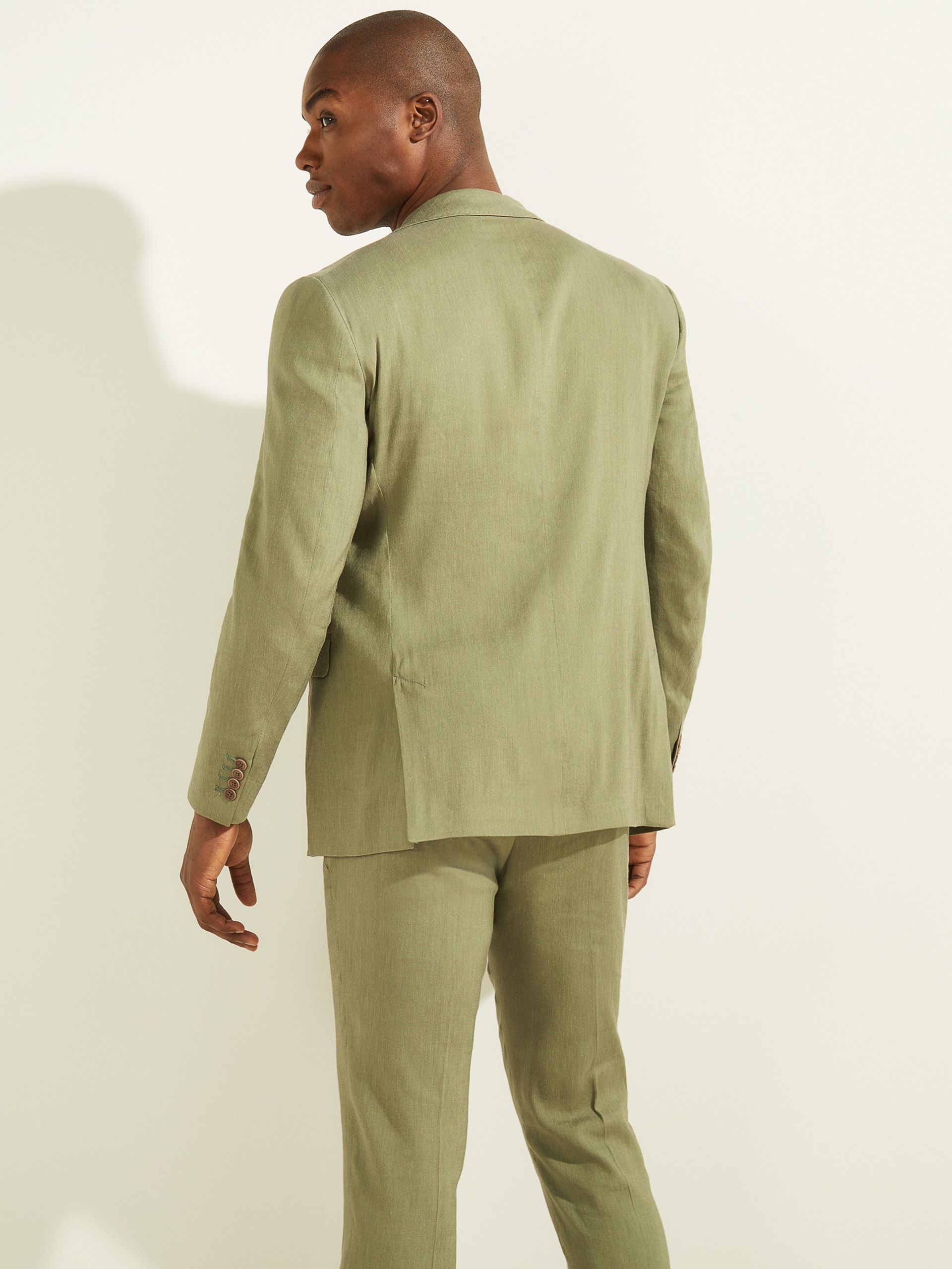 Blazer de linho misto com abotoamento simples