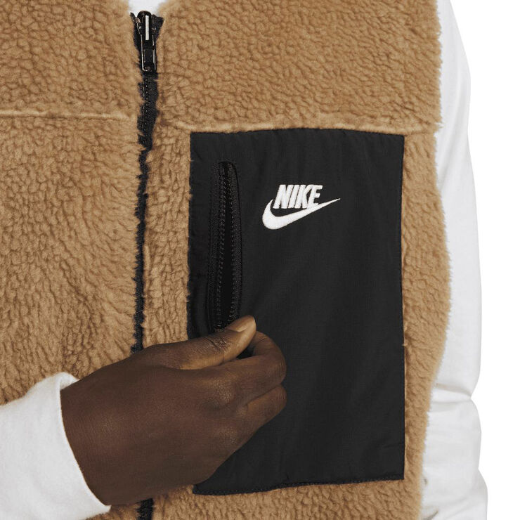 Nike club  reversible winterized vest Dk driftwood/black/sail