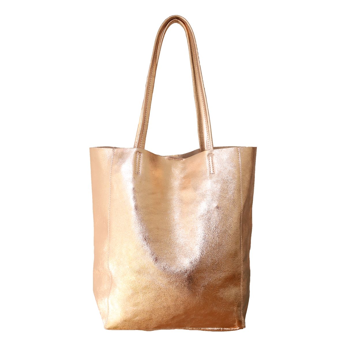 Sac tote bag cuir or rose Maison Suzanne