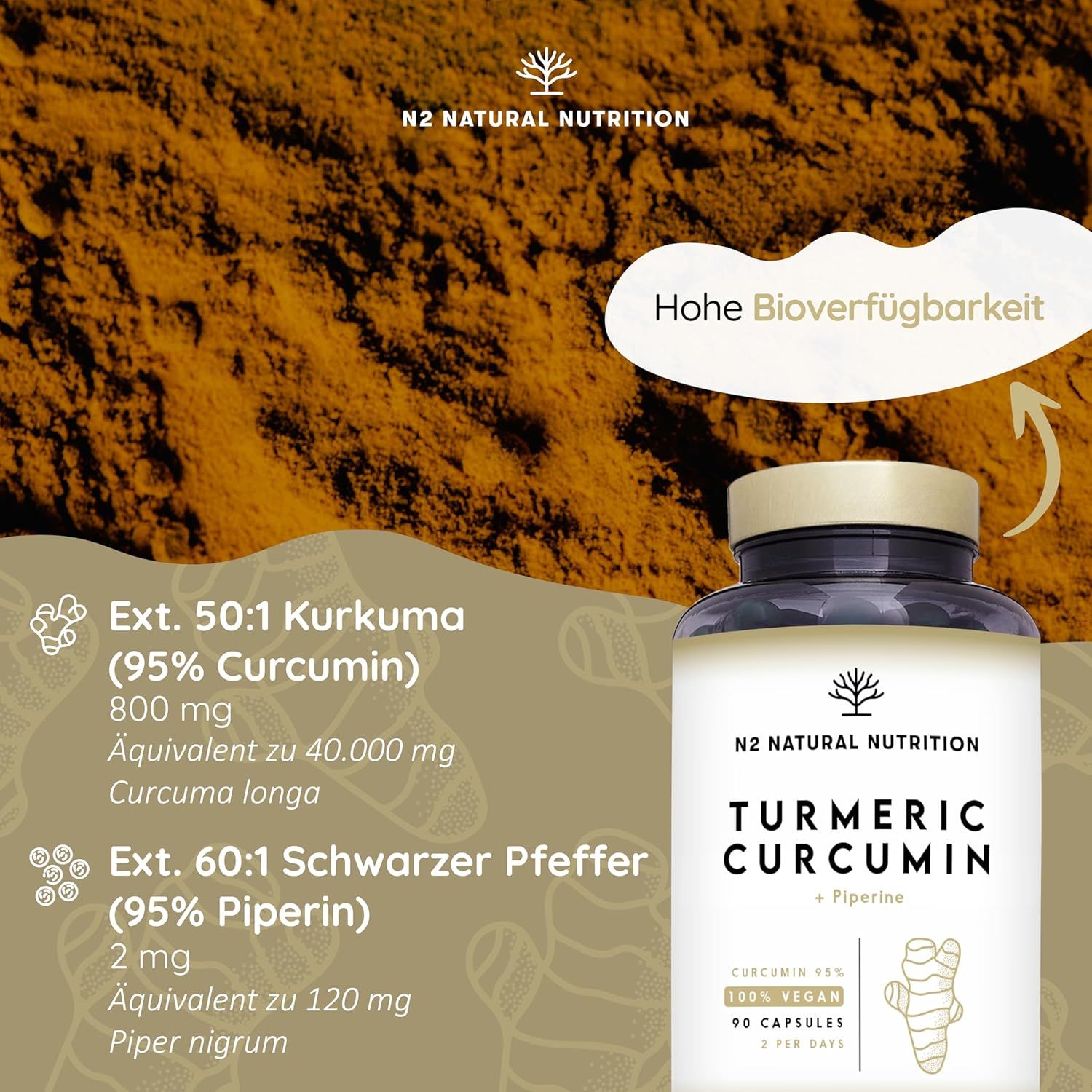 N2 Natural Nutrition Kurkuma Kapseln