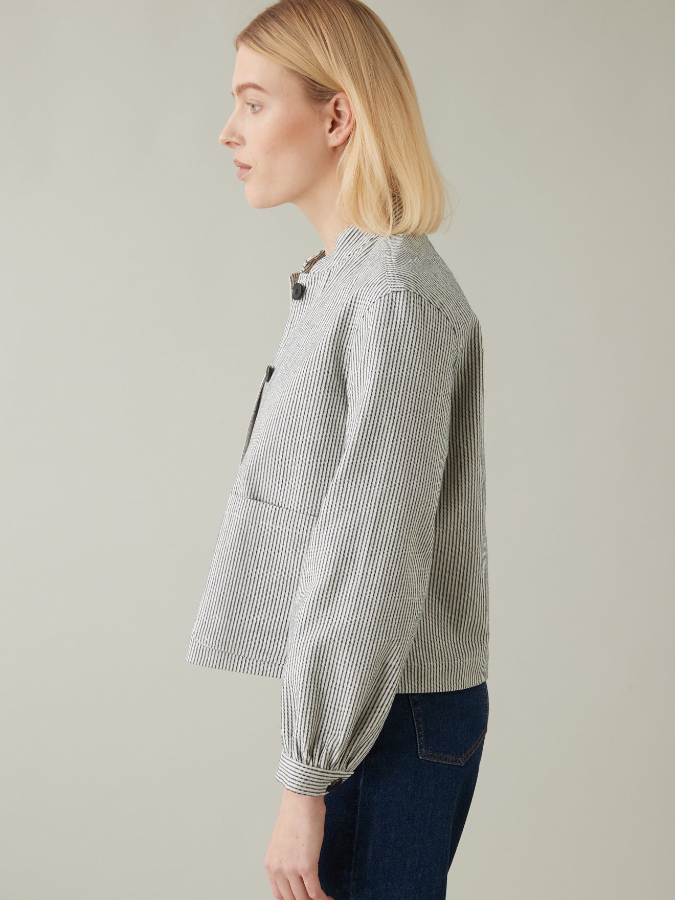 Veste boîte rayée femme