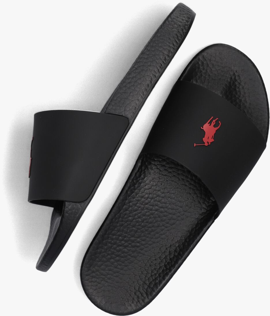 zwarte polo ralph lauren badslippers p.slide